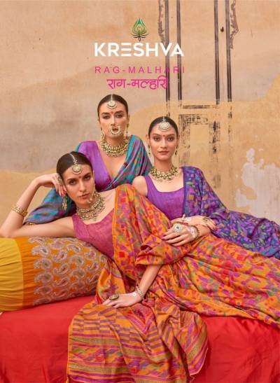 KRESHVA RAG-MALHARI 865 TO 870 DESIGNER SILK SAREE WHOLESALER IN INDIA